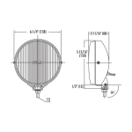 PIAA Driving Lamp Kit 520 Series 2.6 inch - dimensions