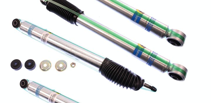 06-'08 Dodge Ram 1500 Mega Cab 4WD Bilstein 5100 4-5" Front & 2" Rear Lift Shocks-24-066464-24-186636
