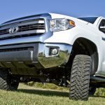 T1 - Zone Offroad 5" Lift Kit Suspension System for 2007-2015 Toyota Tundra - installed on white tundra - front under view