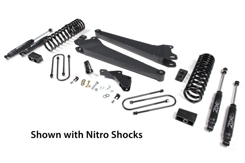 Zone Offroad 4" HD Replacement Radius Arms Lift Kit 2013-2017 Ram 3500 (GAS)