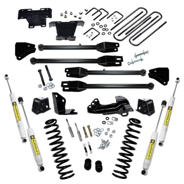 SuperLift 4" Lift Kit For 2005-2007 Ford F-250 and F-350 Super Duty 4WD - Diesel Engine - with a 4-Link Conversion and Superide Shocks