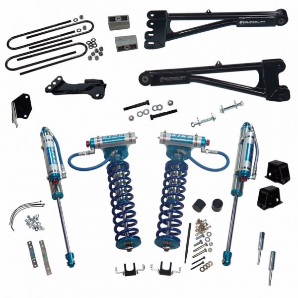 SuperLift 4" Lift Kit For 2005-2007 Ford F-250 and F-350 Super Duty 4WD - with Replacement Radius Arms, King Coilovers and King rear Shocks