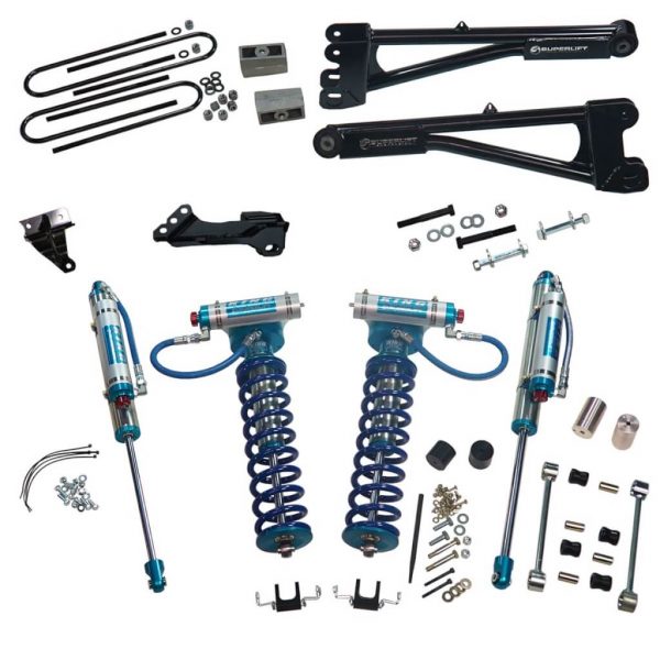 SuperLift 4" Lift Kit For 2008-2010 Ford F-250 and F-350 Super Duty 4WD - with Replacement Radius Arms, King Coilovers and King rear Shocks