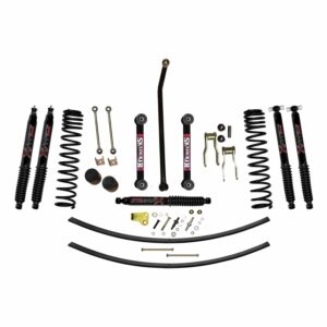 Skyjacker 4.5" Front Dual Rate Coil Lift Kit w/ Black Max Shocks For 1984-01 Jeep Cherokee XJ