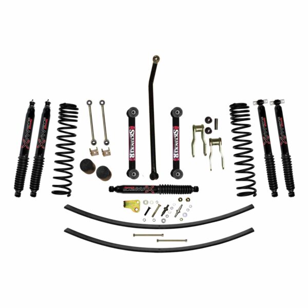 Skyjacker 4.5" Front Dual Rate Coil Lift Kit w/ Black Max Shocks For 1984-01 Jeep Cherokee XJ