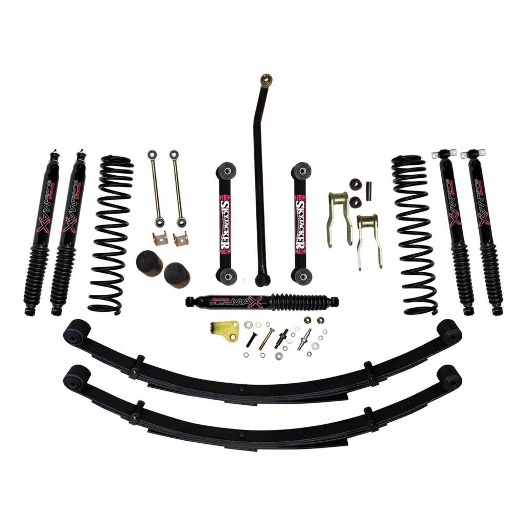Skyjacker 4.5" Lift Kit w/ Black Max Shocks, Rear Leaf Springs For 198401 Jeep Cherokee XJ
