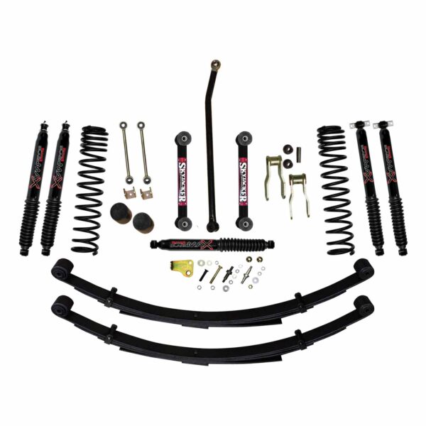 Skyjacker 4.5" Lift Kit w/ Black Max Shocks, Rear Leaf Springs For 1984-01 Jeep Cherokee XJ