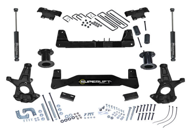 SuperLift 6.5" Lift Kit w/ Shadow Shocks For 2007-2016 Chevy Silverado 1500 2WD w/ Cast Steel Ctrl Arms