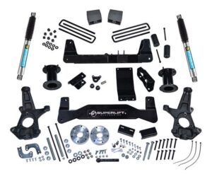 SuperLift 6.5" Lift Kit 2007-2016 Chevy Silverado GMC Sierra 1500 2WD Cast Steel Arms Bilstein Shocks