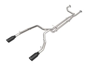 AFE Vulcan Series 3 IN to 3-1-2 IN 304 Stainless Steel Cat-Back Exhaust System for 2021-2022 Ram 1500 4WD TRX V8-6.2L w-Black Tip