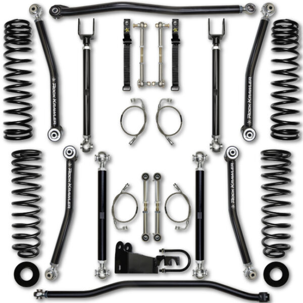 Rock Krawler JKU 3.5 Inch X Factor Lift Kit 07-18 Wrangler 4 Dr - JK35XF-4