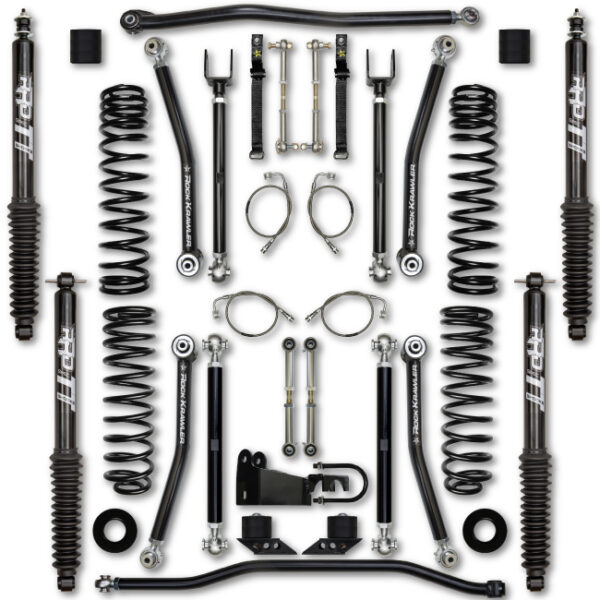 Rock Krawler JKU 3.5 Inch X Factor Lift Kit w/ Twin Tube Shocks 07-18 Wrangler 4 Dr - JK35XF-4TT