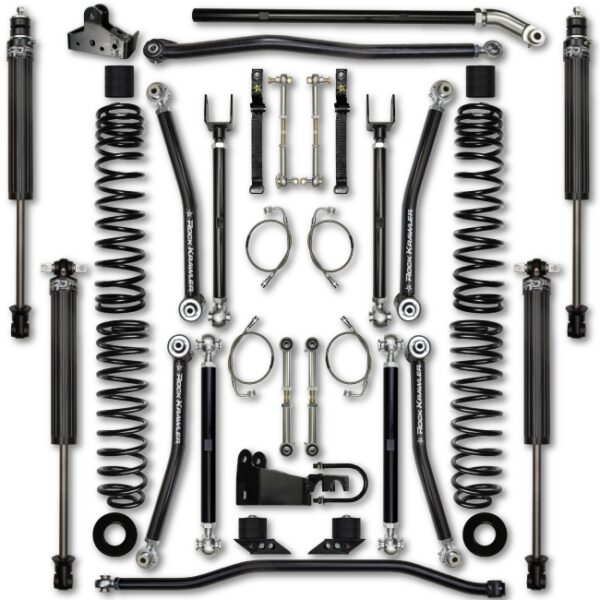 Rock Krawler JKU 4.5 Inch X Factor Lift Kit w/ Stg 1 Shocks 07-18 Wrangler 4 Dr - JK45XF-4S1