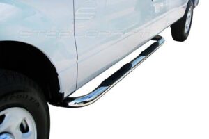 Steelcraft 3" Round Sidebars Stainless Steel for 09-14 Ford F150 Super Cab - 213707 