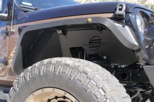 Steelcraft Aluminum Front Fender Liners Fine Textured Black for 18-23 Jeep Wrangler JL/JT Gladiator - 92325 