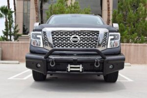 Steelcraft HD Bull Nose Front Bumper Semi-gloss Black 16-21 Nissan Titan XD - 55-14080 