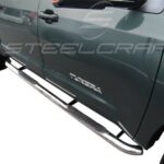 Steelcraft Stainless Steel 3" Round Sidebars for 07-21 Toyota Tundra Crew Max - 233127 