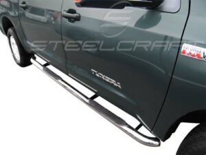 Steelcraft Stainless Steel 3" Round Sidebars for 07-21 Toyota Tundra Crew Max - 233127 