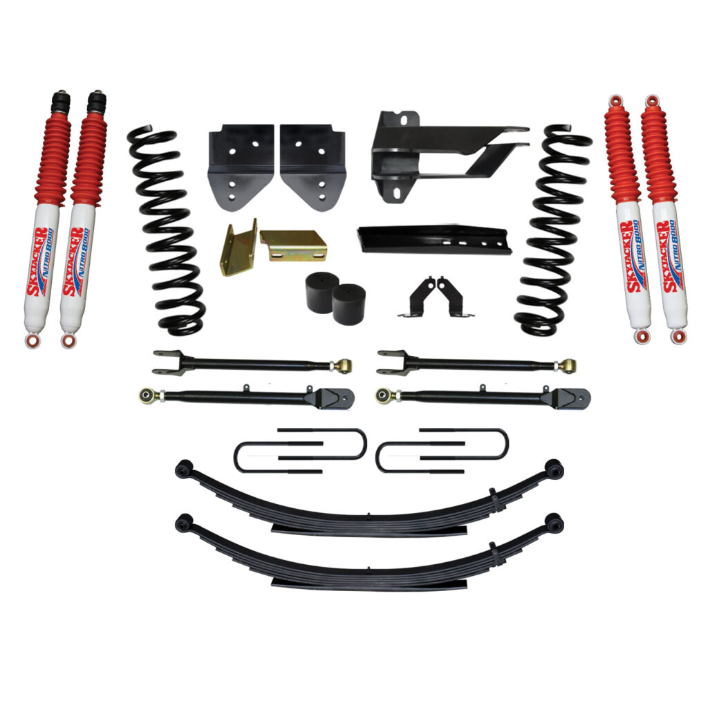 Skyjacker 4" Leaf Springs Lift Kit Nitro Shocks for 17-19 Ford F-250/ F-350 Super Duty Gas - F174024KS-N