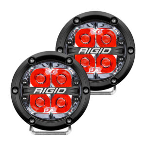 RIGID 360-Series 4 Inch Led Off-Road Spot Beam Red Backlight Pair - 36112
