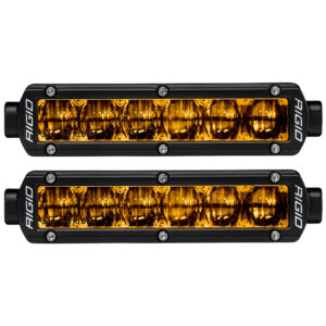 RIGID SAE J583 Compliant Selective Yellow Fog Light Pair Sr-Series Pro 6 Inch Street Legal Surface Mount - 906704
