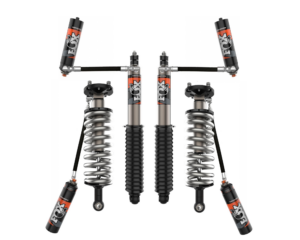 Fox 2.5 Perf Elite Series 0-3 Adjustable Reservoir Front Lift Coilovers and 0-1.5 Adjustable Reservoir Rear Lift Shocks for 2022-2023 Toyota Tundra 2WD-4WD