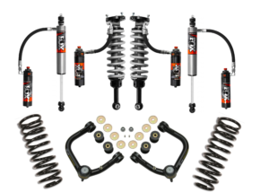 Fox 2.5 Perf Elite Series 2-3 Front Lift Adjus. Res Coilovers-Rear Lift Res Adjus. Shocks with ICON Billet UCAs and 2 Lift Rear Coil Springs for 2003-2023 Toyota 4Runner 2WD-4WD