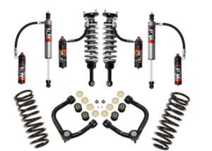 Fox 2.5 Perf Elite Series 2-3 Front Lift Adjus. Res Coilovers-Rear Lift Res Adjus. Shocks with ICON Tubular UCAs and 2 Lift Rear Coil Springs for 2007-2014 Toyota FJ Cruiser 2WD-4WD