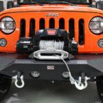 Jeep JK Front Bumper 07-18 Wrangler JK Rubicon and Unlimited Steel Black Textured Powdercoat Manowar Series Fishbone Offroad - FB22045