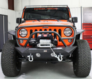 Jeep JK Front Winch Bumper W/Grille Guard 07-18 Wrangler JK Manowar Series Fishbone Offroad - FB22062