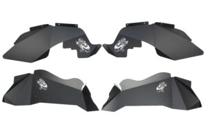 Jeep JK Logo Aluminum Inner Fenders 07-18 Wrangler JK Black Powdercoat Fishbone Offroad - FB33073