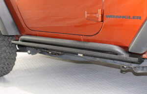 Jeep JK Rock Slider 07-18 Wrangler JK 2 Door Rubicon Steel Black Textured Powdercoat Fishbone Offroad - FB23010