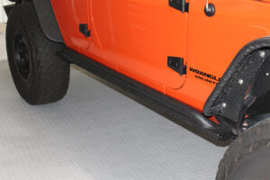 Jeep JK Rock Slider 07-18 Wrangler JK 4 Door Rubicon Steel Black Textured Powdercoat Fishbone Offroad - FB23011