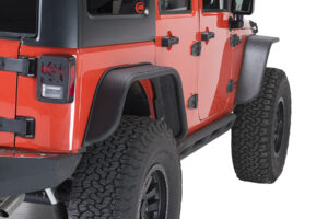 Jeep JK Tube Fenders 07-18 Wrangler JK Front/Rear Set Of 4 Aluminum Black Textured Powdercoat Fishbone Offroad - FB33006