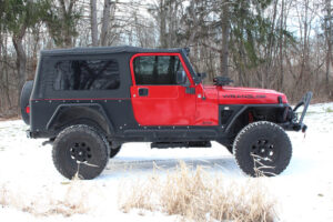 Jeep TJ Tube Fender Set Of 4 Front and Rear 97-06 Wrangler TJ Steel Black Textured Powdercoat Fishbone Offroad - FB23029