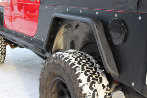 Jeep TJ Tube Fenders Rear 3 Inch Flare 97-06 Wrangler TJ Steel Black Textured Powdercoat Fishbone Offroad - FB23029R