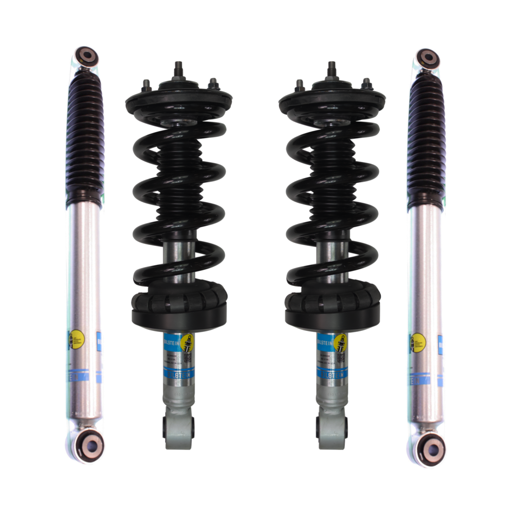 Bilstein 5100 0-2 Front Lift Assembled Coilovers and 0-1 Rear Lift Shocks for 2004-2015 Nissan Titan 4WD