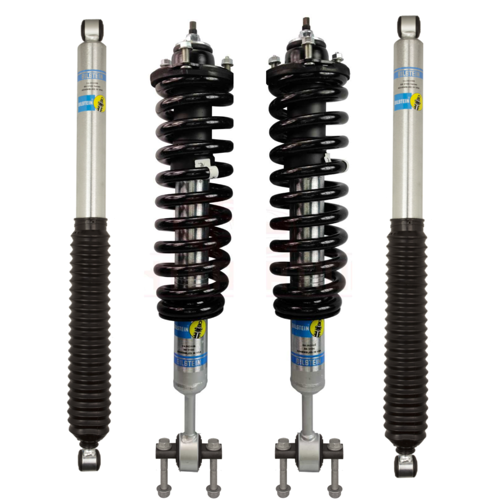 Bilstein 5100 0-2 Lift Front Coilovers with OE Replacement Coils and 0-1 Rear Lift Shocks for 2015-2020 Ford F-150