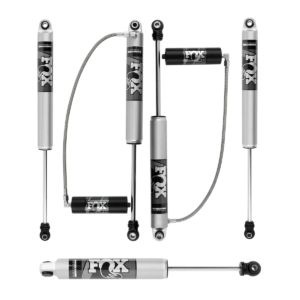 Fox Perf Series 2-3 Front-Rear Lift Shocks and IFP Steering Stabilizer for 2018-2022 Jeep Wrangler JL 2WD-4WD with 2.0 Smooth Body Reservoir
