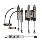 Fox Performance Elite Series 3.5-4 Front-Rear Lift Shocks and IFP Steering Stabilizer for 2018-2022 Jeep Wrangler JL 2WD-4WD 2.5 Reservoir Compression Adjustable