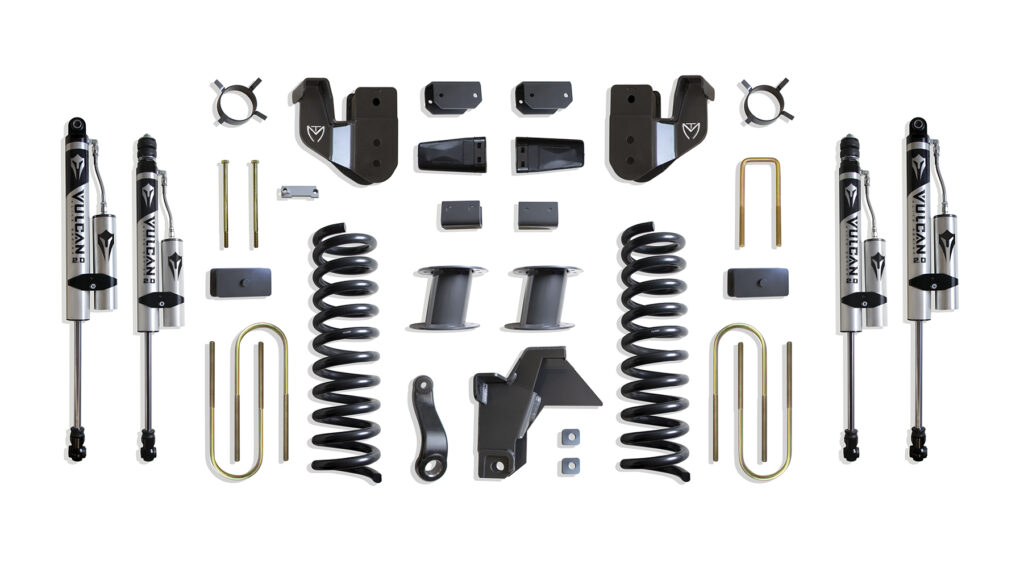 MaxTrac 8" Lift Kit with Vulcan Reservoir Shocks for Factory Rear Air Ride for 2019-2024 RAM 3500 4WD Diesel-K947585VRA