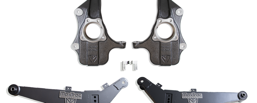 MaxTrac 2"/4" Lowering Kit with Spindles and Rear Arms for 2021-2024 GM SUV-KS330824