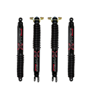 Skyjacker Black Max Twin Tube Foam Cell Hydraulic with Black Boot 0-3.5 Front and 0-2.5 Rear Lift Shocks for 2011-2023 Chevrolet Silverado 2500HD