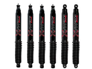 80-96 Ford F-150 4WD 4 Quad Front Shocks and 1.5-5 Rear Lift Skyjacker Black MAX Shocks
