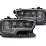 Attica 4x4 Black Clear Rogue Series Headlights for 2016-2023 Toyota Tacoma