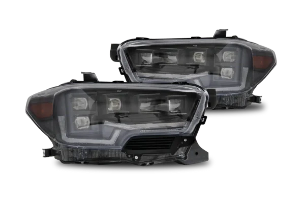 Attica 4x4 Black Clear Rogue Series Headlights for 2016-2023 Toyota Tacoma