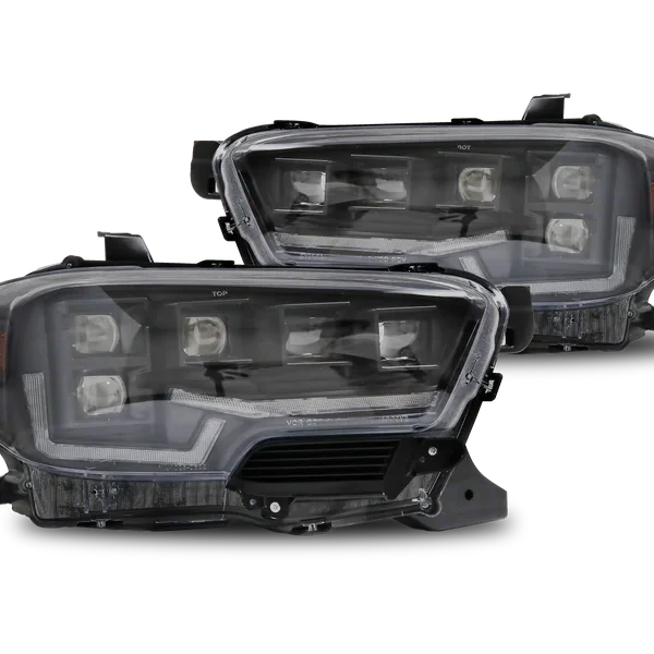 Attica 4x4 Black Clear Rogue Series Headlights for 2016-2023 Toyota Tacoma