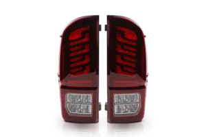 Attica 4x4 Black Red Lens Rogue Series Tail Lights for 2016-2023 Toyota Tacoma