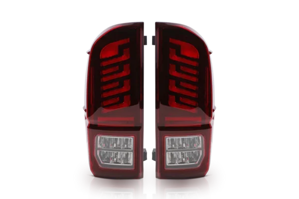 Attica 4x4 Black Red Lens Rogue Series Tail Lights for 2016-2023 Toyota Tacoma
