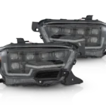 Attica 4x4 Glossy Black Clear Rogue Series Headlights for 2016-2023 Toyota Tacoma